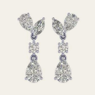 E0208MX200 lab-grown diamond earring, 14KT