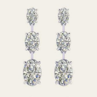 E0210OV350 lab-grown diamond earring, 14KT