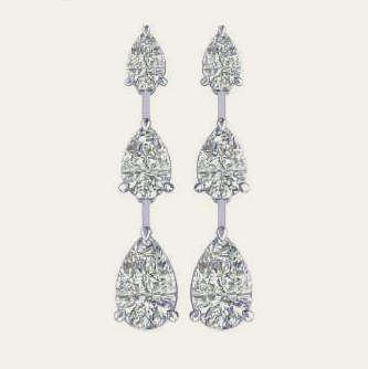 E0211PE350 lab-grown diamond earring, 14KT