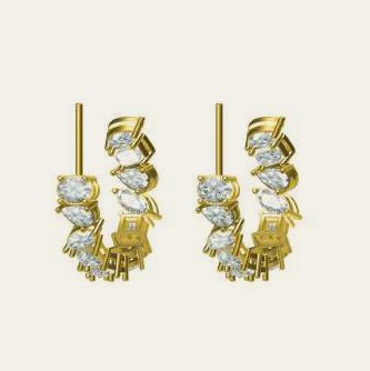 E0212MX500 lab-grown diamond earring, 14KT
