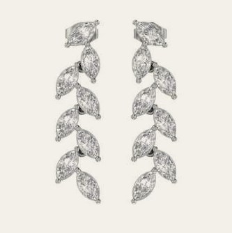 E0218MQ400 lab-grown diamond earring, 14KT