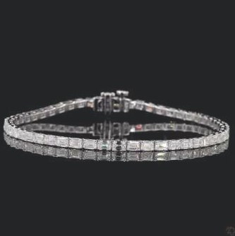 LBR935-EM500 lab-grown diamond tennis bracelet, 14KT