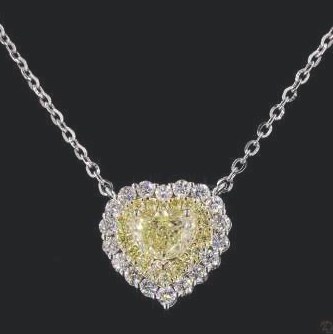 LNK1004-HR100 lab-grown diamond pendant, 14KT Yellow/White