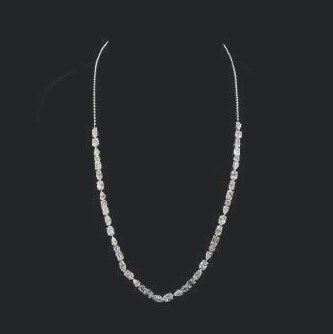 LNK931 lab-grown diamond tennis chain, 14KT