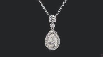 LNK943-W lab-grown diamond pendant, 14KT White