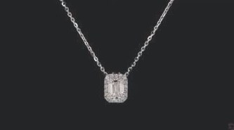 LNK974-EM100 lab-grown diamond pendant, 14KT