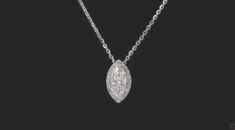 LNK974-MQ100 lab-grown diamond pendant, 14KT
