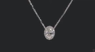 LNK974-OV100 lab-grown diamond pendant, 14KT