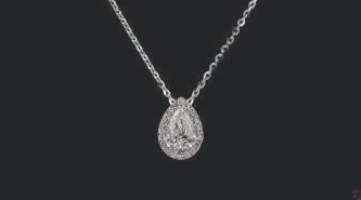 LNK974-PE100 lab-grown diamond pendant, 14KT