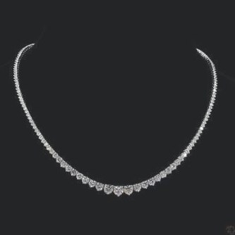 LNK991-RD1000 lab-grown diamond tennis chain, 14KT
