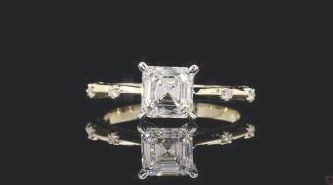 LRG965-EM200 lab-grown diamond ring, 14KT Yellow/White