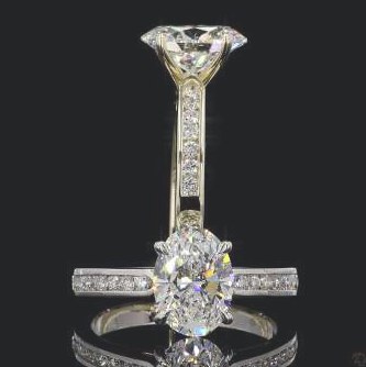 LRG966-OV200 lab-grown diamond ring, 14KT