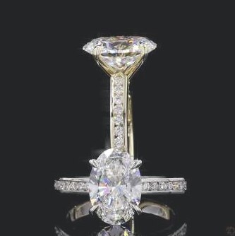LRG966-OV300 lab-grown diamond ring, 14KT