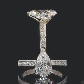 LRG966-PE200 lab-grown diamond ring, 14KT