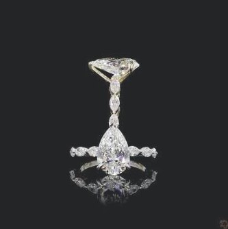 LRG967-PE300 lab-grown diamond ring, 14KT