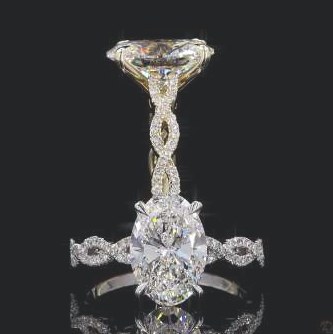 LRG968-OV300 lab-grown diamond ring, 14KT