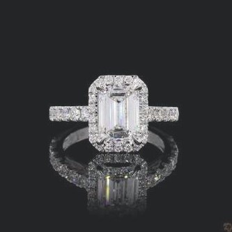 LRG978-EM300 lab-grown diamond ring, 14KT
