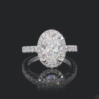 LRG978-OV300 lab-grown diamond ring, 14KT