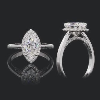 LRG979-MQ200 lab-grown diamond ring, 14KT